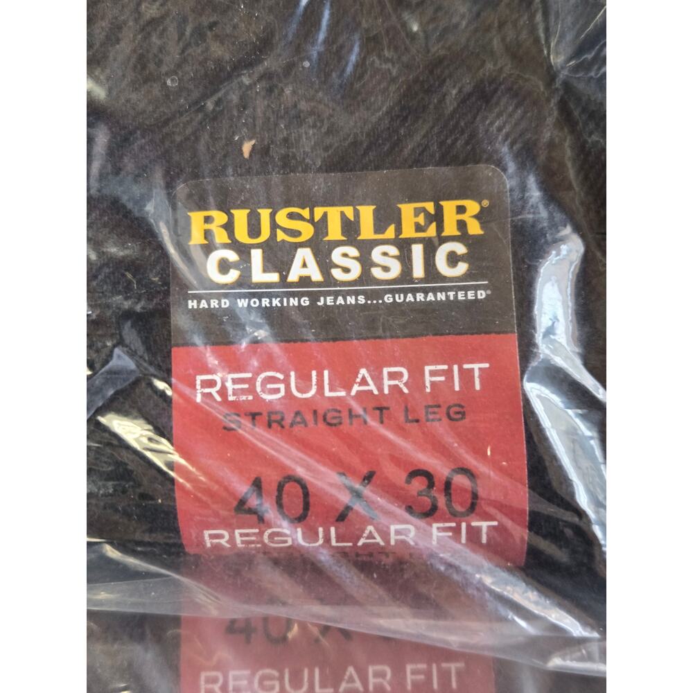 Rustler Black Classic Regular Fit Straight Leg Jeans Size 40/30